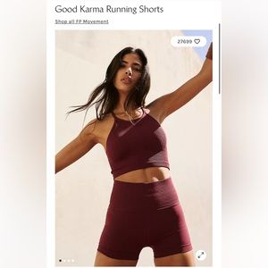 NWOT Free People Good Karma running shorts